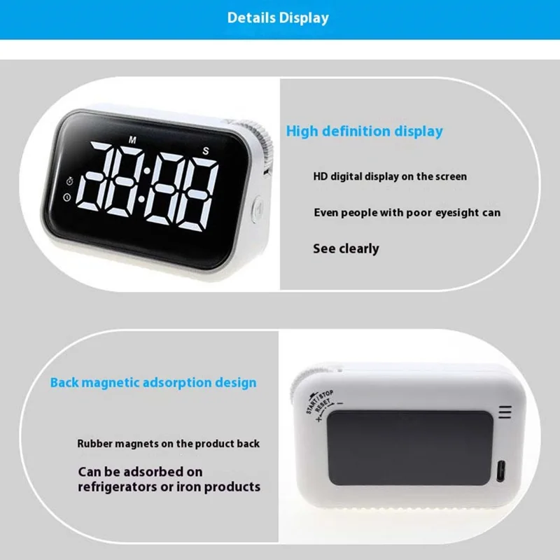 370 Large Screen Digital Clock with Alarm Kitchen Timer Countdown Clock