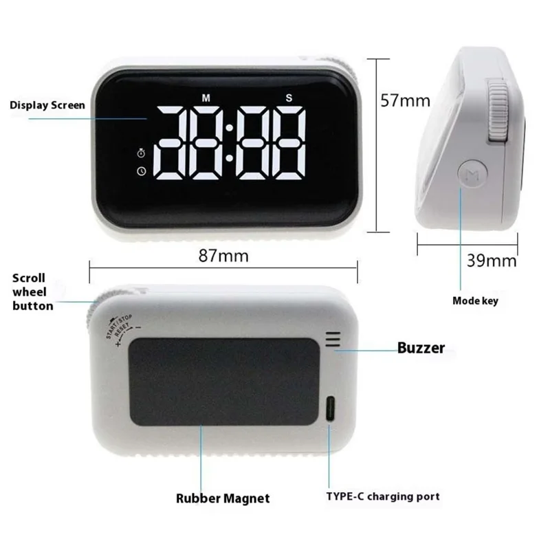 370 Large Screen Digital Clock with Alarm Kitchen Timer Countdown Clock