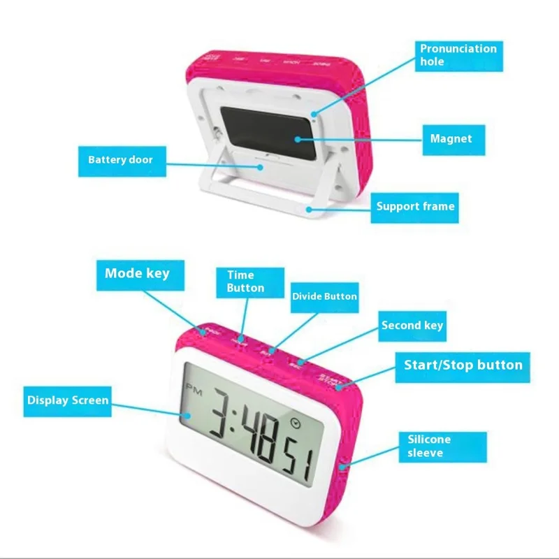 320 Large Screen Kitchen Timer Countdown Alarm Clock Reminder for Students / Cooking - Green