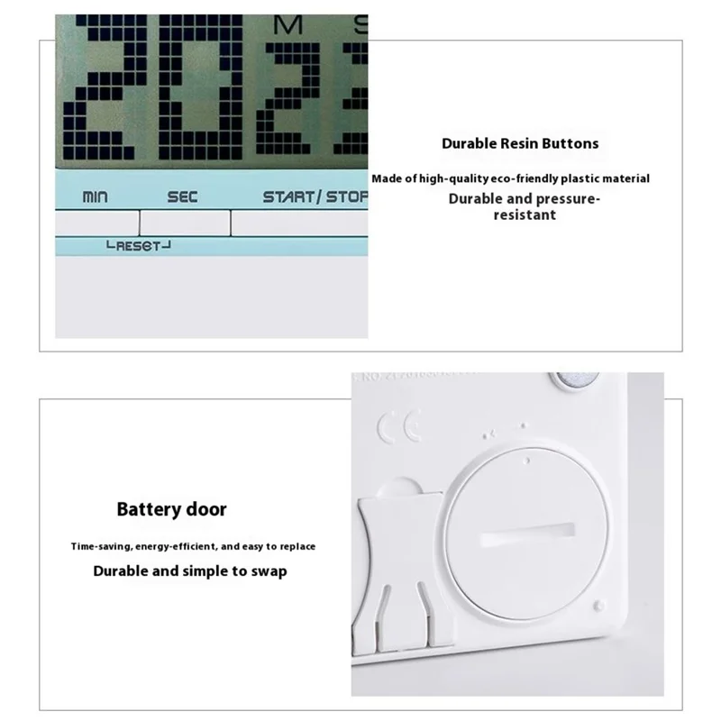 338 Large Screen Kitchen Timer Countdown Alarm Clock for Students / Cooking Time Management - Green