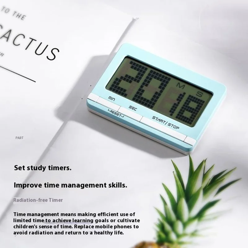 338 Large Screen Kitchen Timer Countdown Alarm Clock for Students / Cooking Time Management - Green