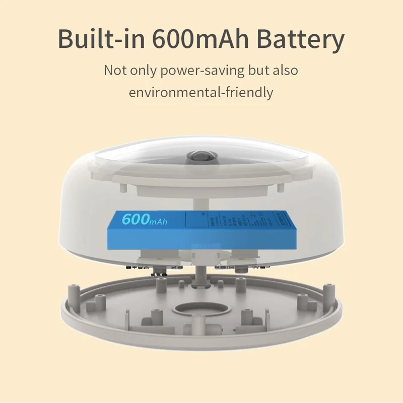 K610 Smart Motion Sensor Night Light Wireless Magnetic Round LED Lamp for Cabinet / Stairs / Hallway Wall Light - White