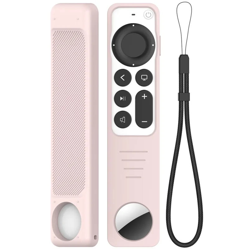 AHASTYLE PT158 För Apple TV-fjärrkontroll / AirTag Silikonhölse 2 i 1 Antislir Skyddshölse - Rosa