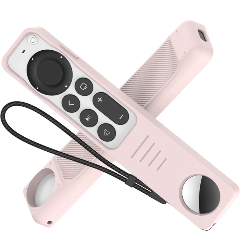 AHASTYLE PT158 För Apple TV-fjärrkontroll / AirTag Silikonhölse 2 i 1 Antislir Skyddshölse - Rosa