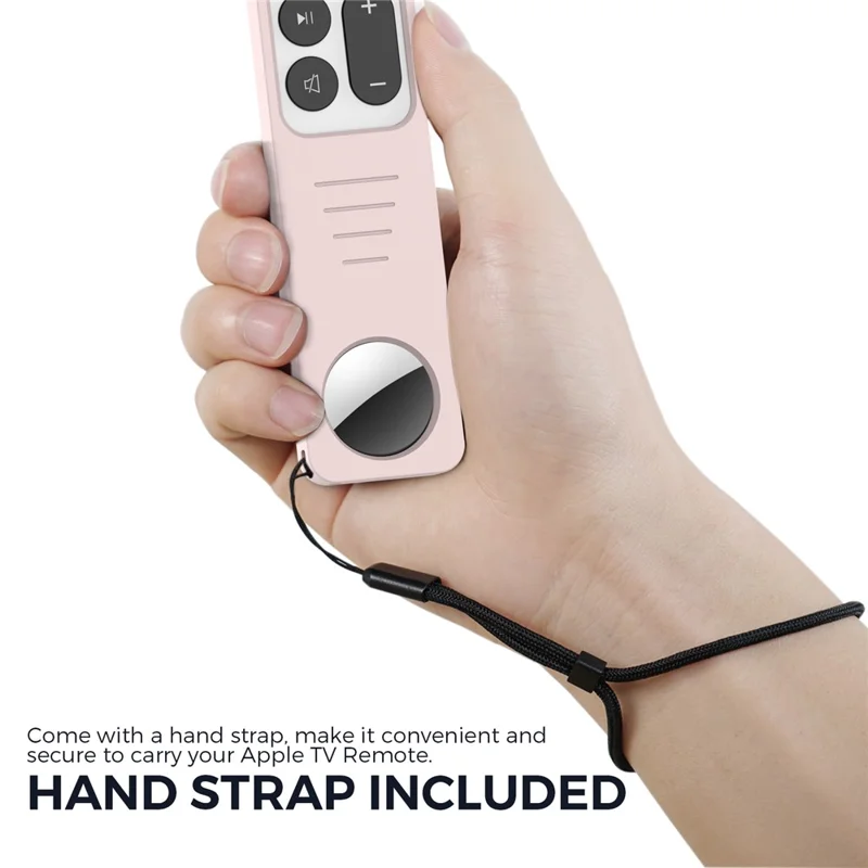 AHASTYLE PT158 För Apple TV-fjärrkontroll / AirTag Silikonhölse 2 i 1 Antislir Skyddshölse - Rosa