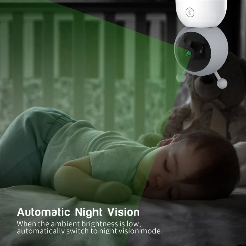BABY6TS Cloudedge App 5 tommer Dual Channel Babyovervågning To-vejs lyd 1080P HD natte-syn WiFi-kamera - US stik