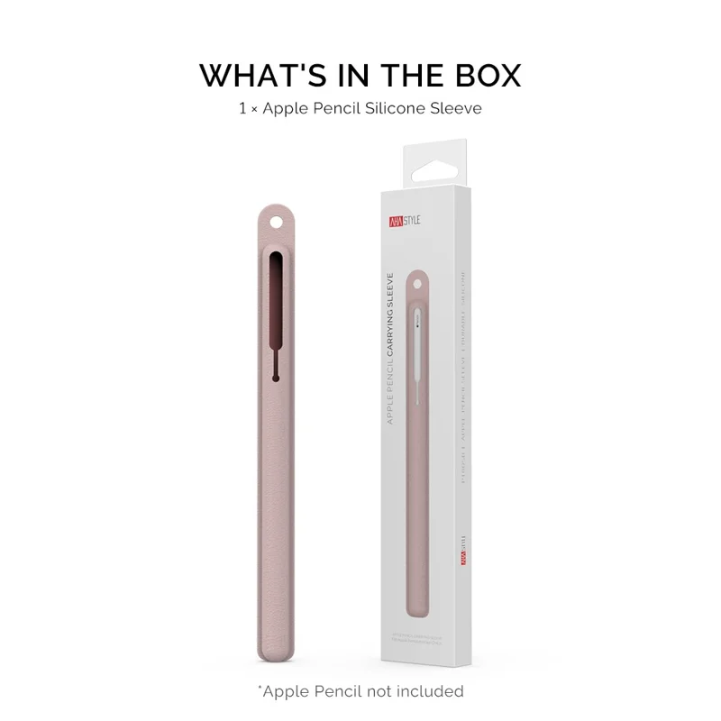 AHASTYLE PT80 Silicone Sleeve Case for Apple Pencil 3 / Pencil (USB-C) / Pencil (2nd Generation) / Pencil (1st Generation) Protective Cover - Pink