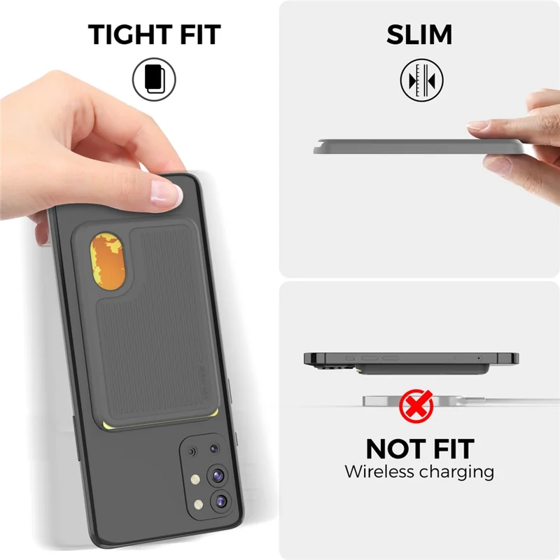 AHASTYLE PT133-B-S Phone Card Holder Adhesive Stick on Phone Wallet Pocket Organizer - Grey