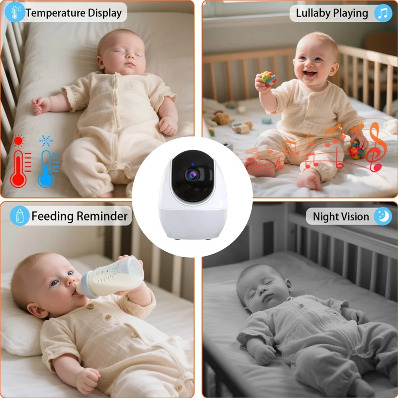 ABM206 4.3 Inch Baby Monitor Infant 2.4G WiFi App Video Monitoring Night Vision Two Way Audio Camera - US Plug