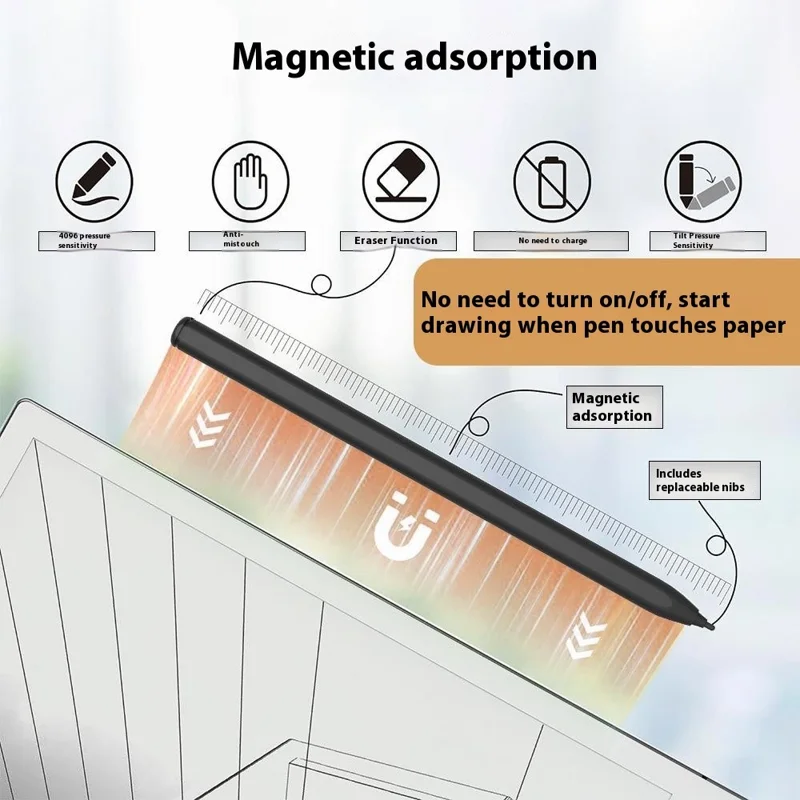 P30 S Pen Stylus 4096 Pressure Tilt Sensitive Palm Rejection Magnetic Passive Digital Touch Pen for Tablets / Phones