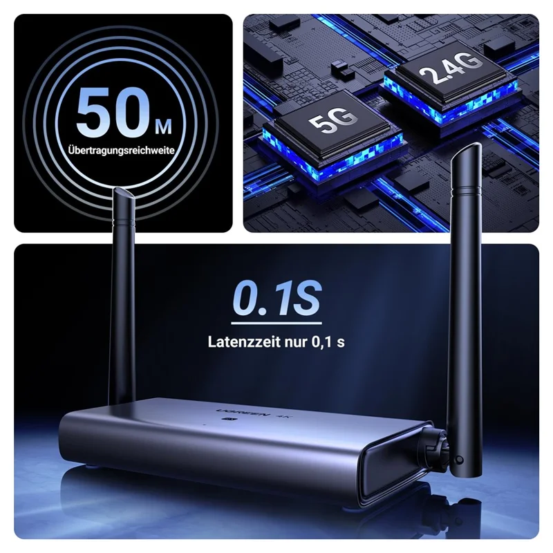 UGREEN CM586 90909 Wireless HD Transmitter and Receiver 4K 30Hz  /  5G 2.4G HD Extender 164FT / 50M