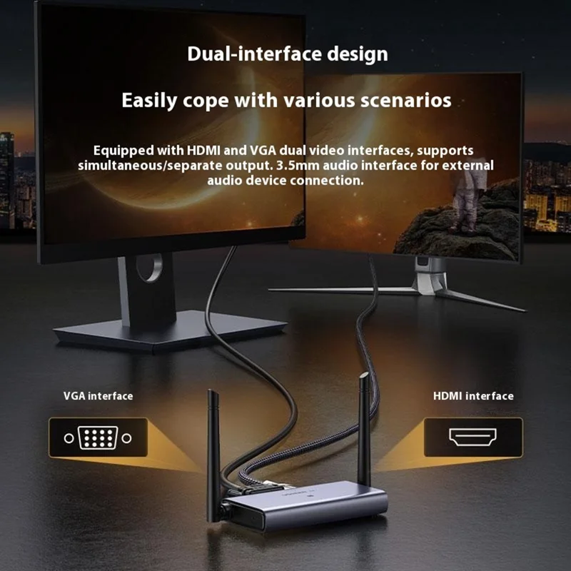 UGREEN CM586 90909 Wireless HD Transmitter and Receiver 4K 30Hz  /  5G 2.4G HD Extender 164FT / 50M