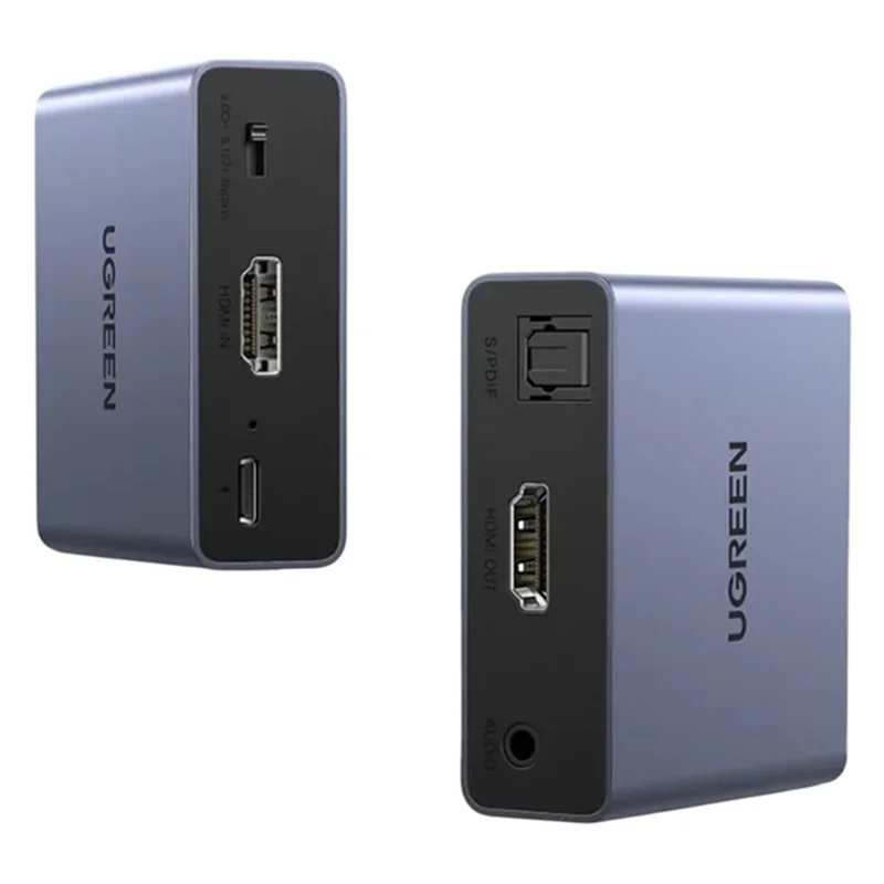 UGREEN 60649 4K HD Audio Extractor  /  Converter 5.1 Optical 3.5mm Output for Home Theater  /  Gaming