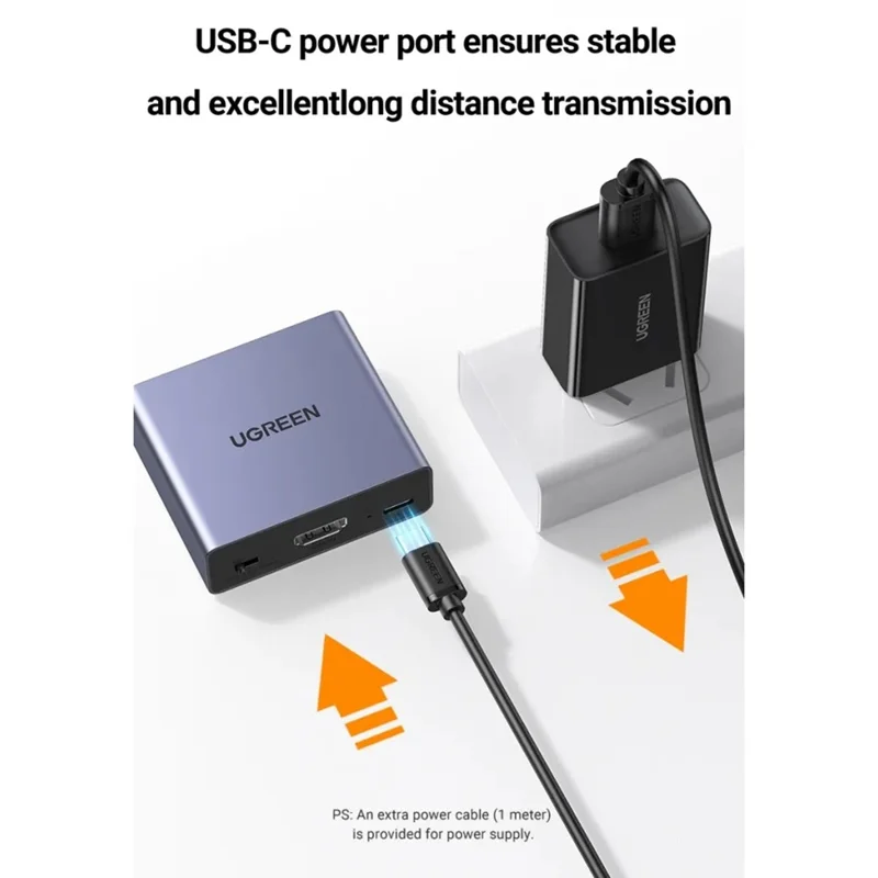 UGREEN 60649 4K HD Audio Extractor  /  Converter 5.1 Optical 3.5mm Output for Home Theater  /  Gaming