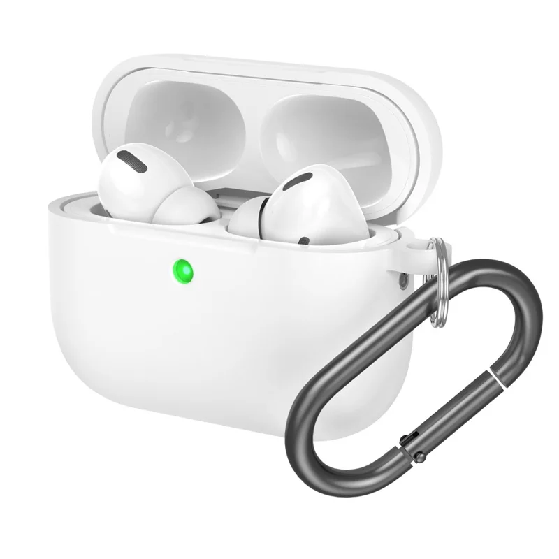 CS30 For AirPods Pro 3 Protective Case Soft Silicone Earphone Cover with Hook - White