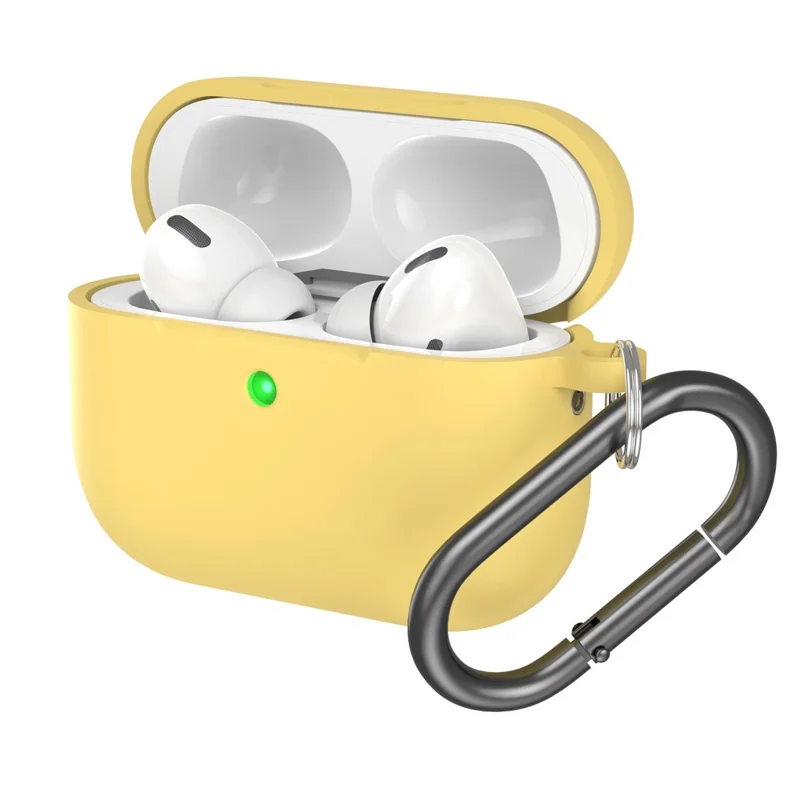 CS30 For AirPods Pro 3 Protective Case Soft Silicone Earphone Cover with Hook - Yellow