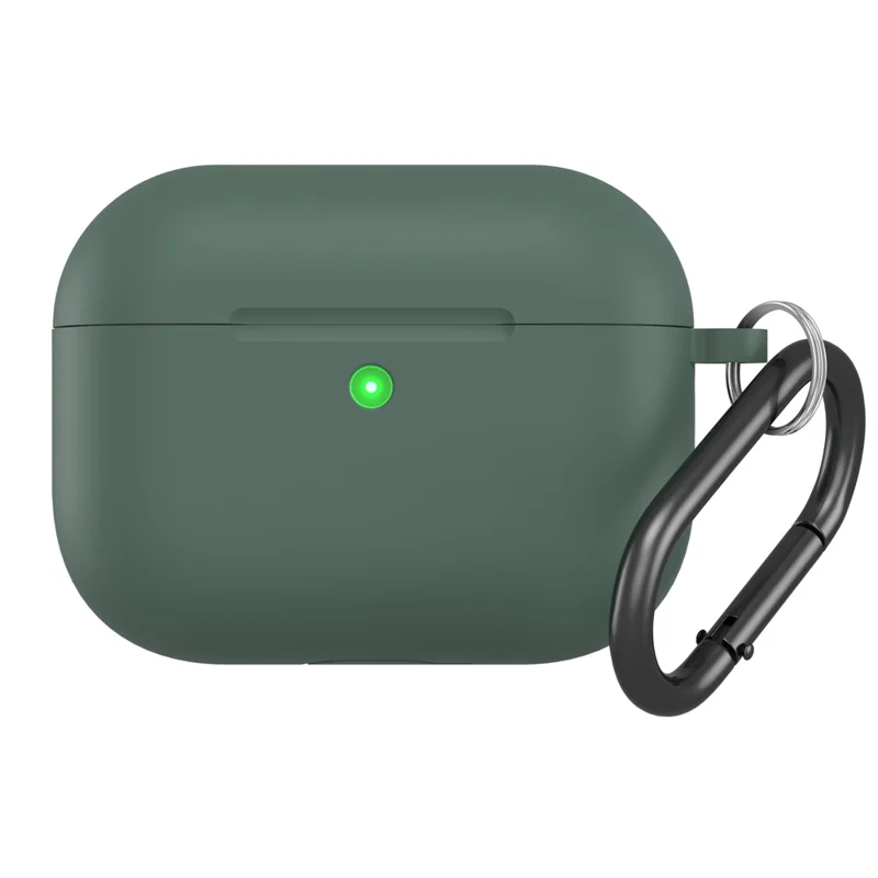 CS30 For AirPods Pro 3 Protective Case Soft Silicone Earphone Cover with Hook - Dark Green