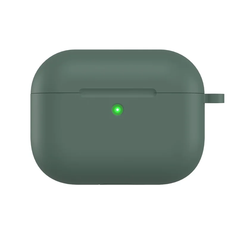 CS30 For AirPods Pro 3 Protective Case Soft Silicone Earphone Cover with Hook - Dark Green