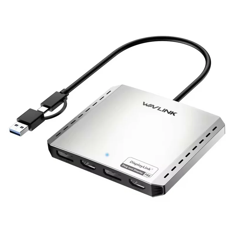 WAVLINK WL-UG7501DH-PD 2 DP + 2 HD Converter 4K / 8K Display Adapter with 85W Upstream Charging for Intel  /  M1  /  M2  /  M3  /  M4 Mac and Windows
