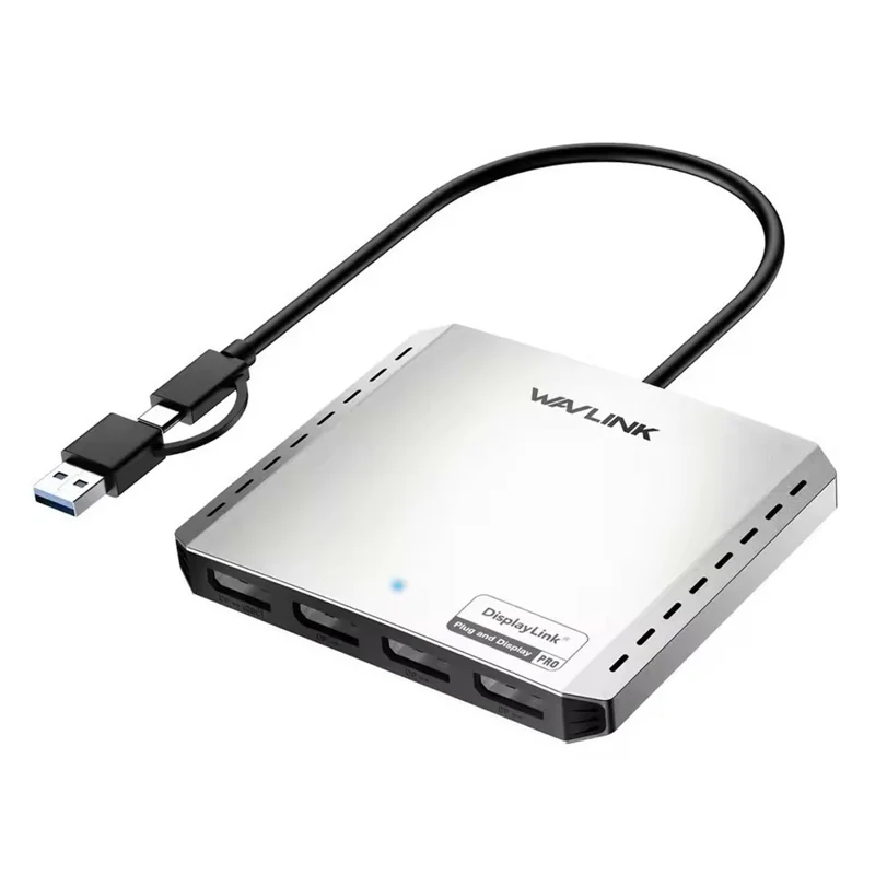 WAVLINK WL-UG7501D-PD 4 DP Converter 4K / 8K Display Adapter with 85W Upstream Charging for Intel  /  M1  /  M2  /  M3  /  M4 Mac and Windows