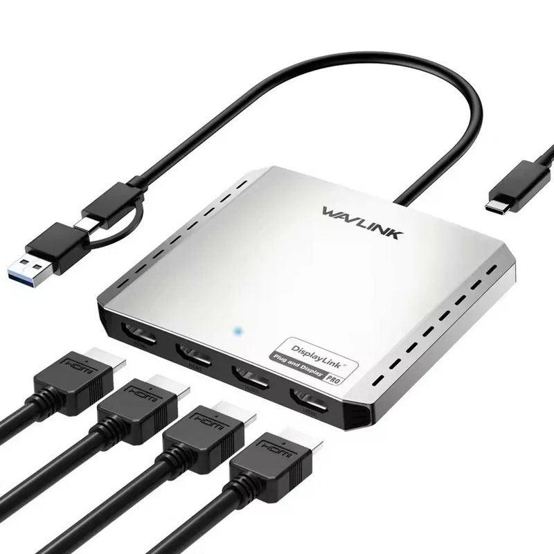 WAVLINK WL-UG7501H-PD 4 HD Converter 4K Display Adapter with 85W Upstream Charging for Intel  /  M1  /  M2  /  M3  /  M4 Mac and Windows