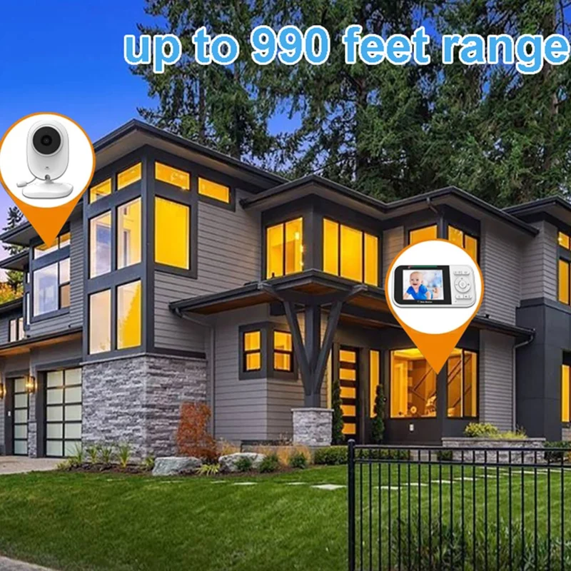 SP218 2.8 Inch Baby Monitor Two-Way Audio Intercom 320P Display Night Vision Infant Camera - US Plug