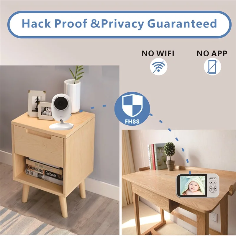 SP316 3.5 Inch Baby Monitor Two-Way Audio Intercom 320P Display Camera Night Vision for Home - US Plug