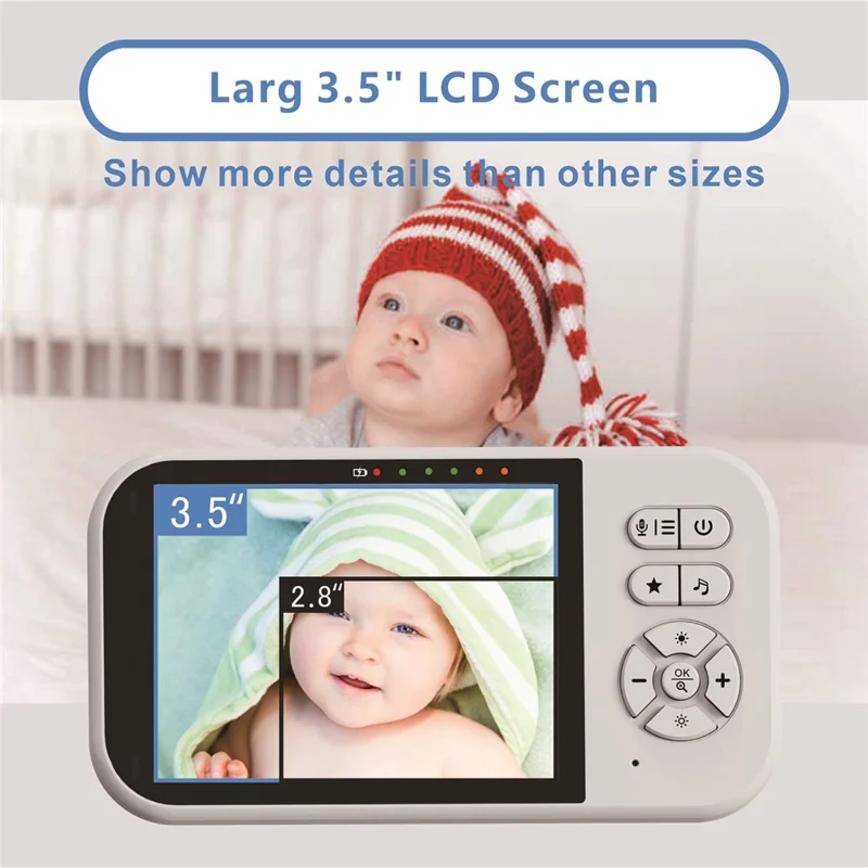SP316 3.5 Inch Baby Monitor Two-Way Audio Intercom 320P Display Camera Night Vision for Home - US Plug