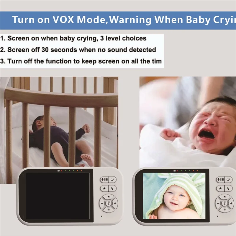 SP316 3.5 Inch Baby Monitor Two-Way Audio Intercom 320P Display Camera Night Vision for Home - US Plug