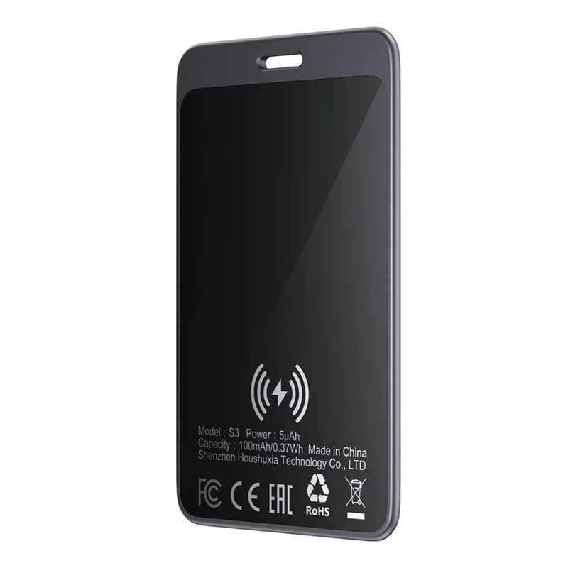 ACEFAST S3 Balise de suivi intelligente ultra-mince en forme de carte métallique compatible Bluetooth pour iOS