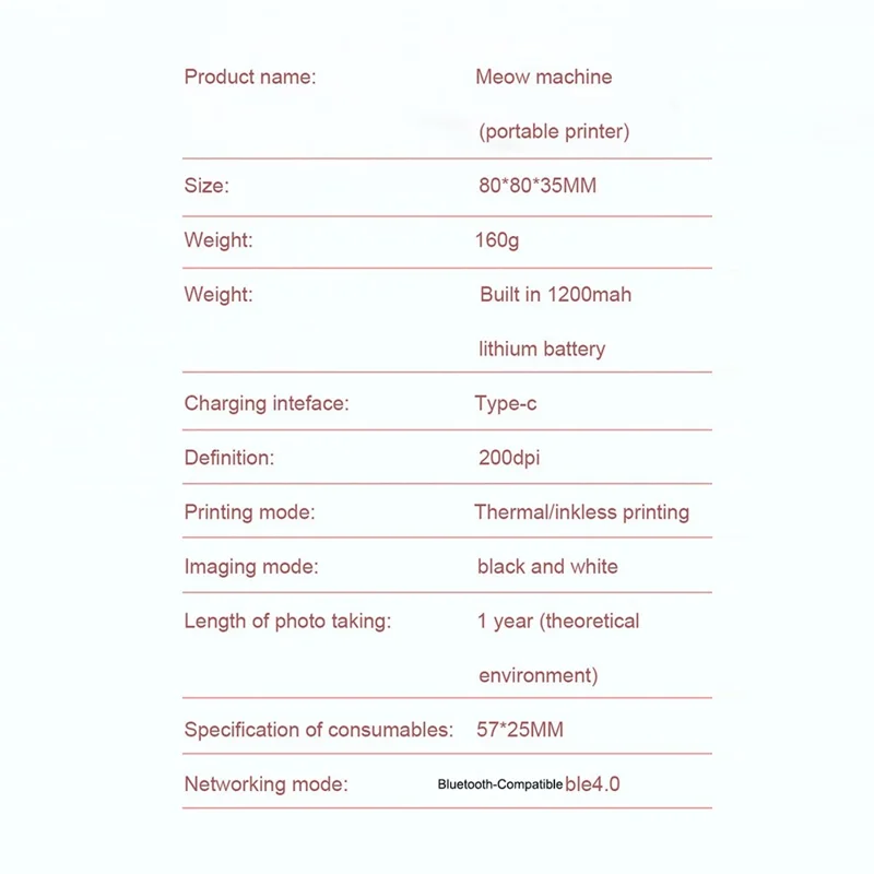 Drukarka termiczna C27 przenośna dla uczniów, urządzenie do drukowania błędów, wersja standardowa