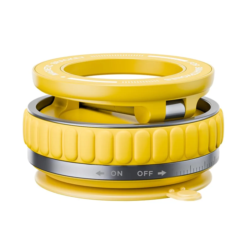 K11 Magnetic Car Phone Mount Stand Portable Foldable Phone Holder with Suction Cup Base - Yellow