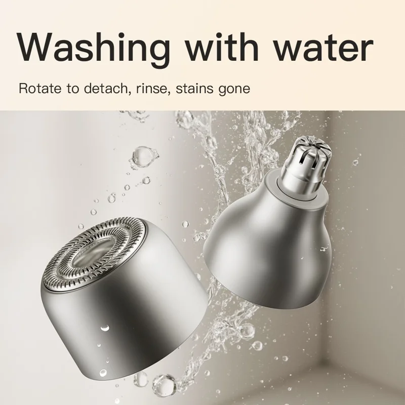 K007 Mini Electric Shaver Rechargeable Nose Hair Trimmer Built In LED Light Portable Grooming Tool - White