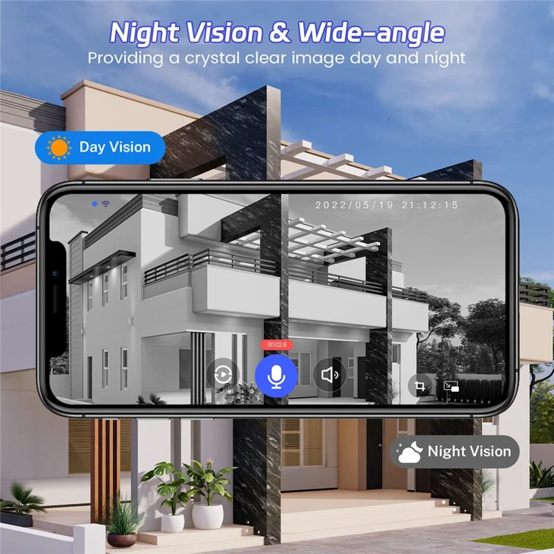 M52 HD Night Vision Wireless Smart Video Doorbell Two Way Audio PIR Motion Detection WiFi Door Bell - Black