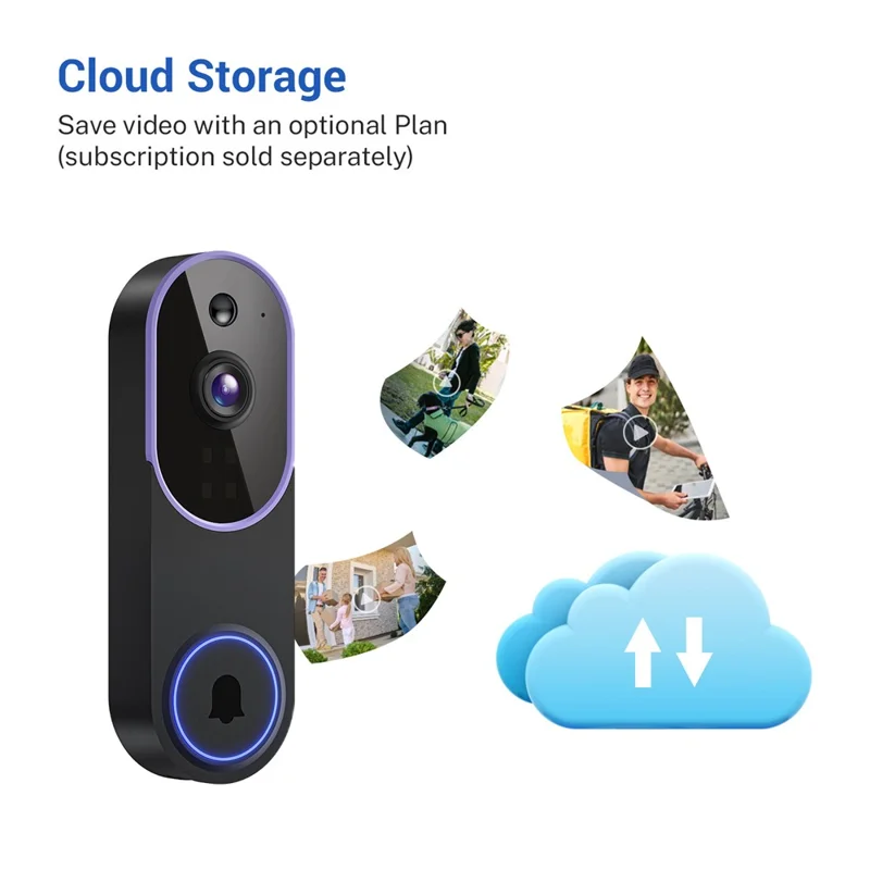 P52 Two Way Audio 2.4G WiFi Wireless Smart Video Doorbell 1080P HD Night Vision Motion Detection Door Bell