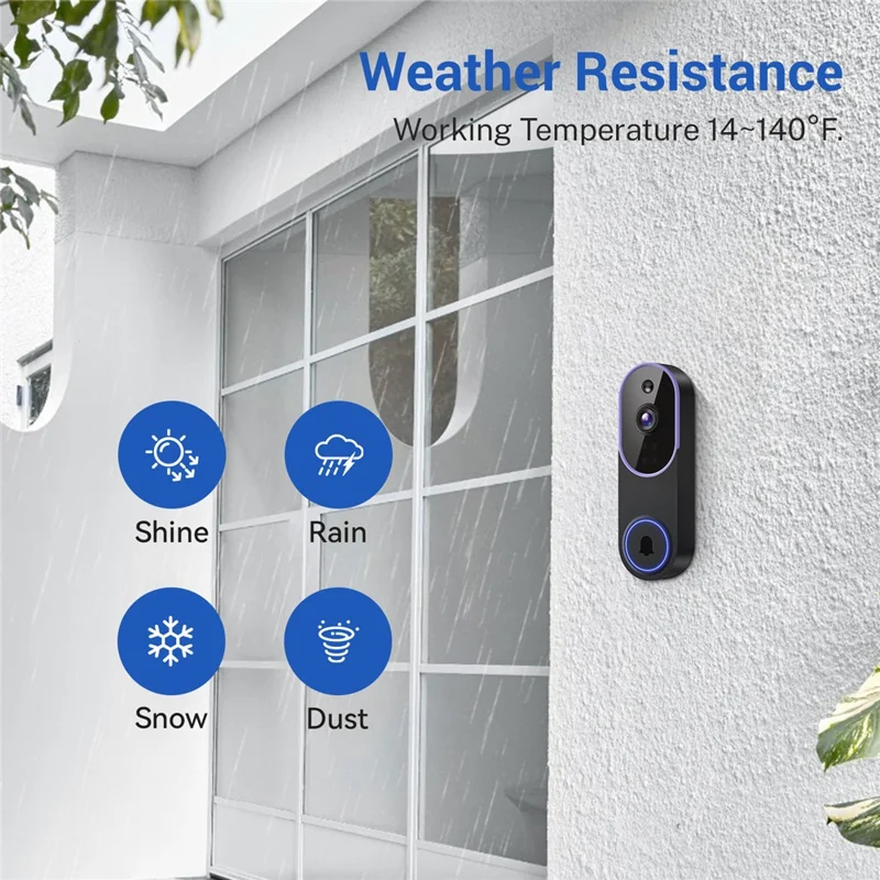 P52 Two Way Audio 2.4G WiFi Wireless Smart Video Doorbell 1080P HD Night Vision Motion Detection Door Bell