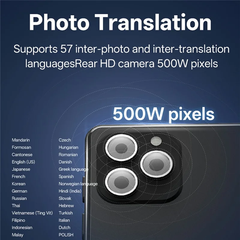 T22 5,5-calowy inteligentny tłumacz głosowy, tłumaczenie online na 142 języki, urządzenie z funkcją tłumaczenia zdjęć przez WiFi, 1+16 GB