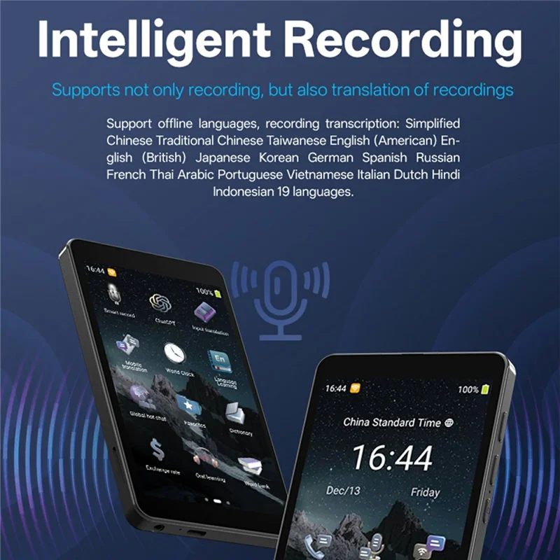 T22 5,5-calowy inteligentny tłumacz głosowy, tłumaczenie online na 142 języki, urządzenie z funkcją tłumaczenia zdjęć przez WiFi, 1+16 GB