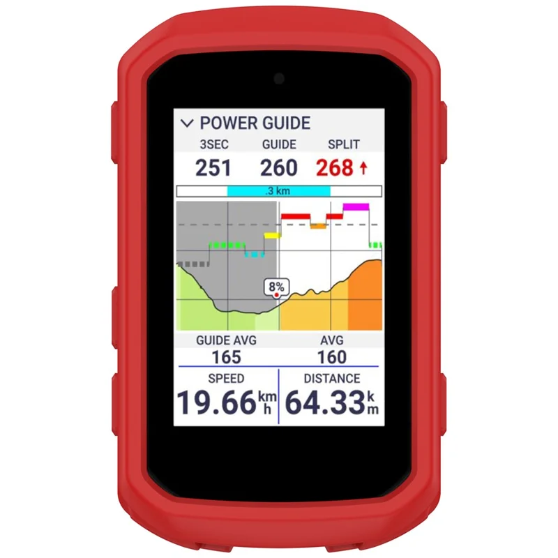 For Garmin Edge 850  /  550 Cycling Computer Silicone Case Shockproof Anti Scratch Protective Cover - Red