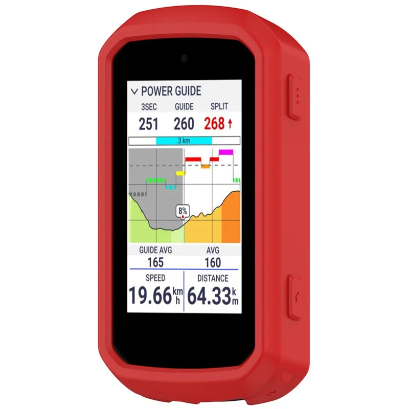 For Garmin Edge 850  /  550 Cycling Computer Silicone Case Shockproof Anti Scratch Protective Cover - Red