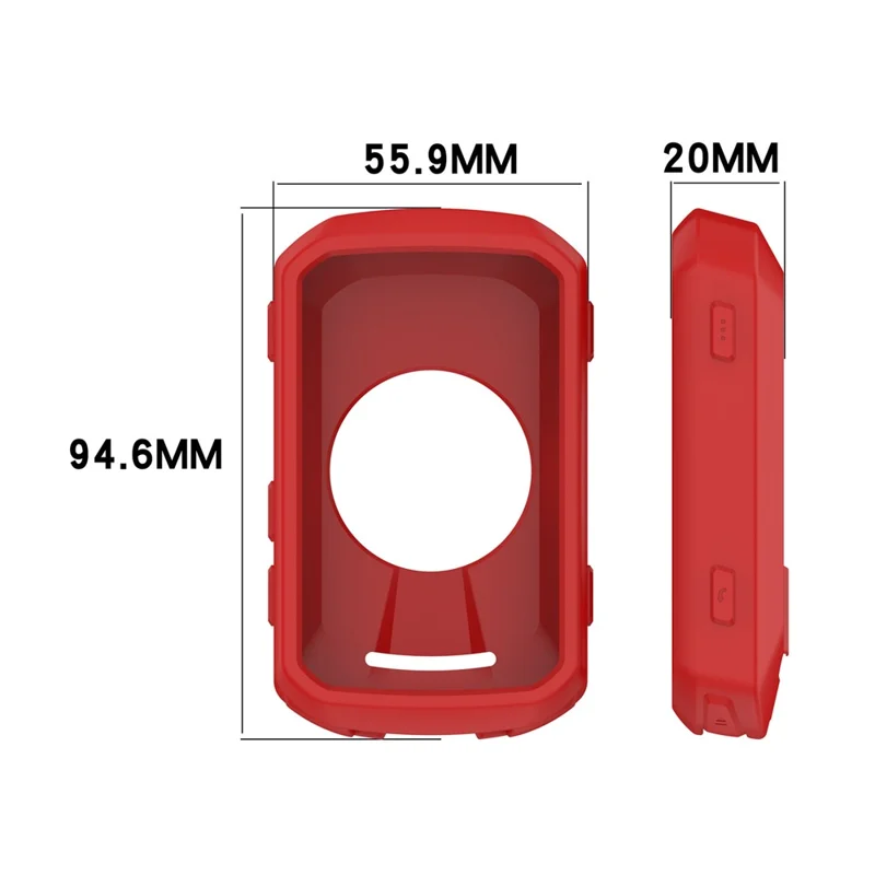 For Garmin Edge 850  /  550 Cycling Computer Silicone Case Shockproof Anti Scratch Protective Cover - Red