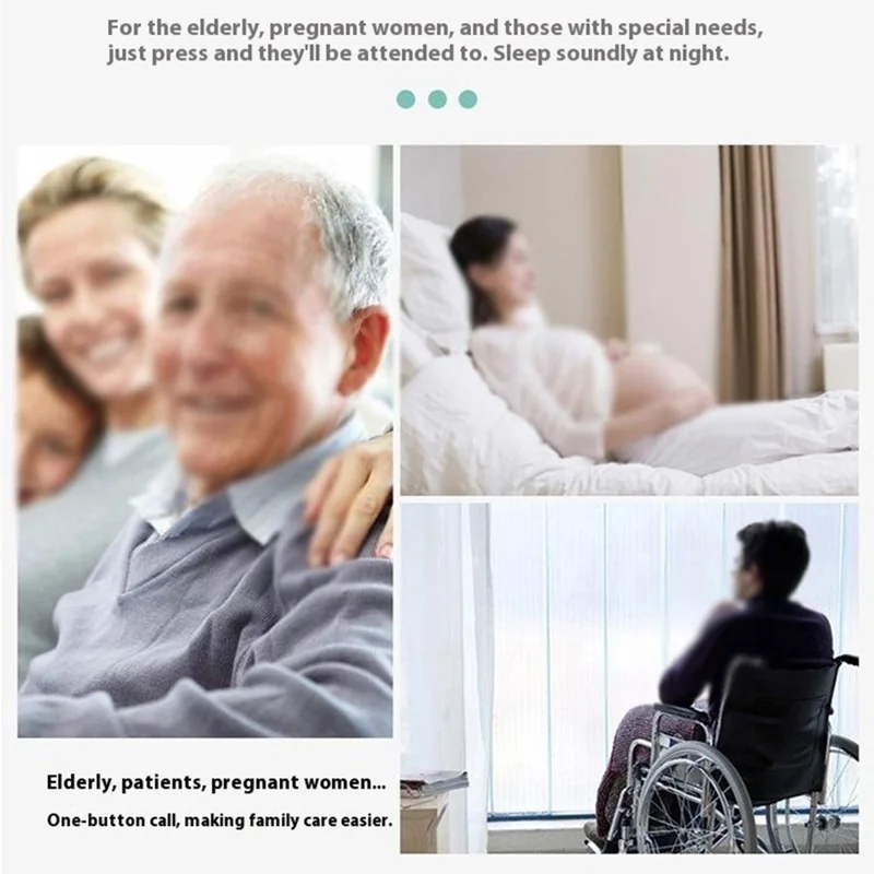 FA8 Self Powered Home Wireless Doorbell 60 Ringtones 5 Volume Levels Door Chime Kit, 2 Transmitters + 1 Receiver - Black / EU Plug