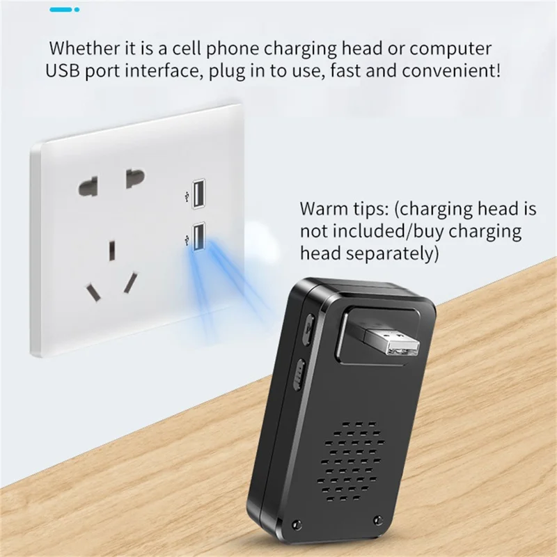 A80 Wireless USB Doorbell for Home 150m Range 60 Melodies 5 Volume Levels Door Chime, 1 Transmitter + 1 Receiver - Black