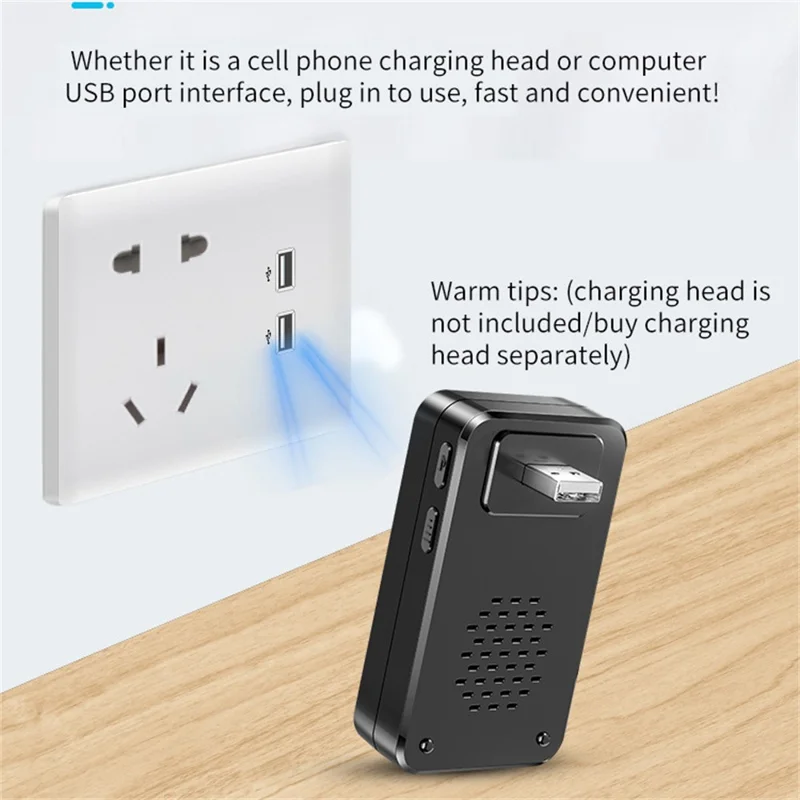 A80 Wireless USB Doorbell for Home 150m Range 60 Melodies 5 Volume Levels Door Chime, 2 Transmitters + 1 Receiver - Black