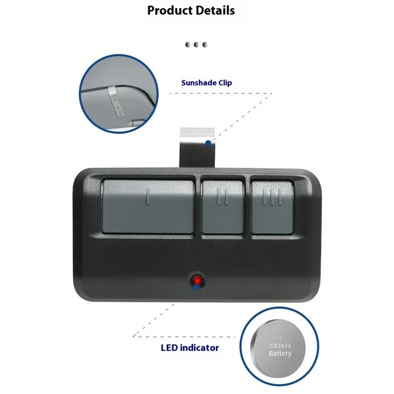 For LiftMaster 893MAX 3-Button Electric Gate Remote Control Rolling Code 100M Range Garage Door Opener