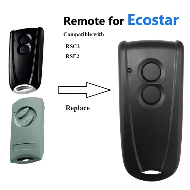 For ECOSTAR RSE2 / RSC2 433MHz Rolling Code 100m Long Range Garage Door Remote Control