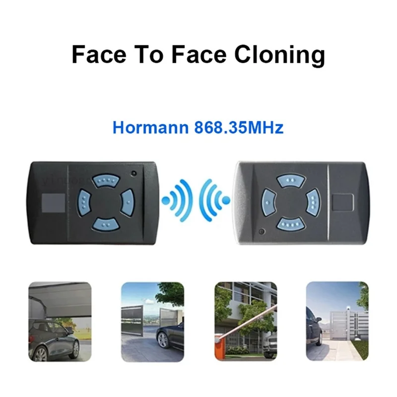 Garageport fjernbetjening til Hormann HSM2 868 / HSM4 868 / HS2 868 / HS4 868 / HSP4 868 fast kode duplikator – kort type / 4-knaps