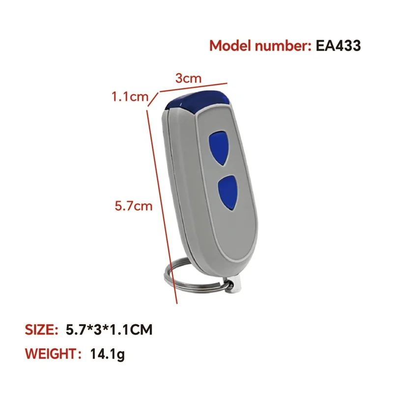 433MHz 2 Button Garage Door Remote Control for Normstahl EA433 2KS / EA433 4KS / RCU 433-2 / RCU 433-4 / NOO2800 100m Range