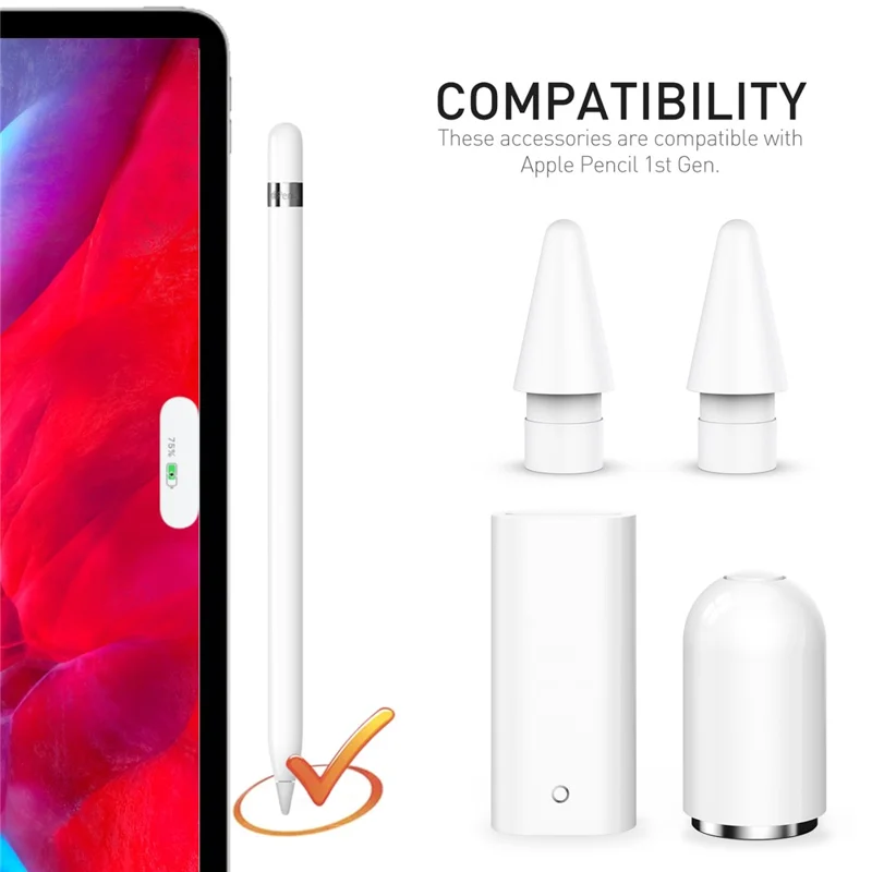 AHASTYLE PT146 Per Apple Pencil (1a generazione) Set di adattatori di ricarica magnetici con cappuccio di ricambio e supporto per cappuccio