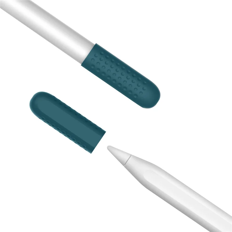 AHASTYLE PT92 For Apple Pencil (2nd Generation) / (1st Generation) Capacitive Stylus Nib Sleeve Silicone Protective Cover - Blackish Green
